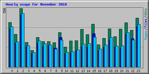 Hourly usage for November 2010