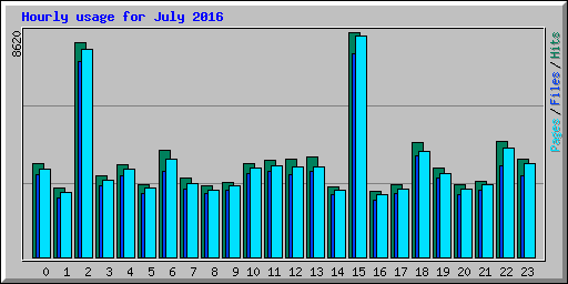 Hourly usage for July 2016