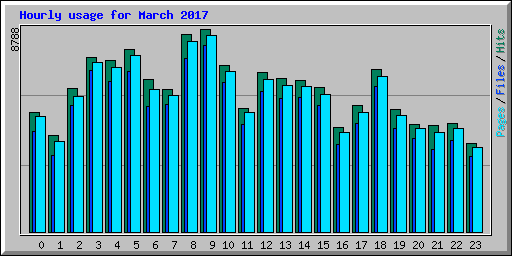 Hourly usage for March 2017