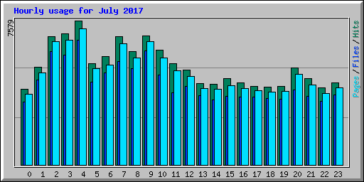 Hourly usage for July 2017